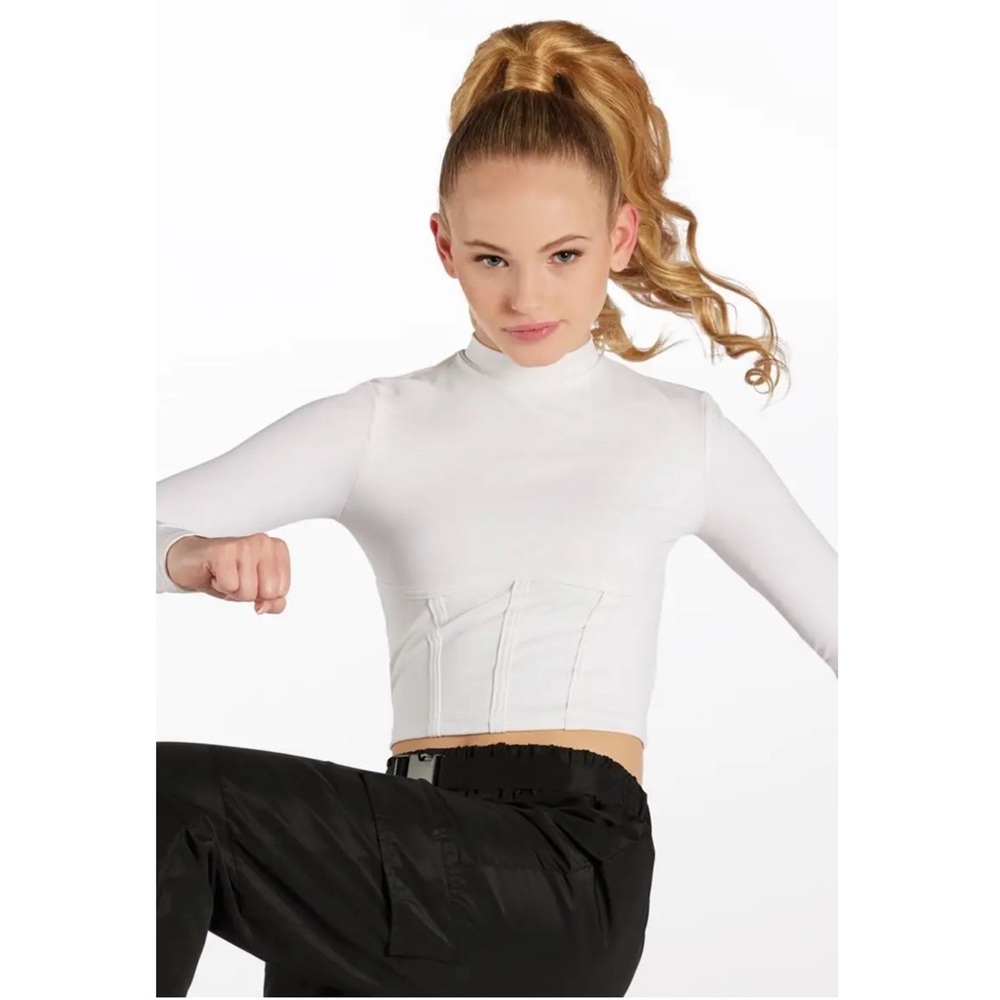 Balera | Long Sleeve Caged Waist Top Dance Costume, Size LC